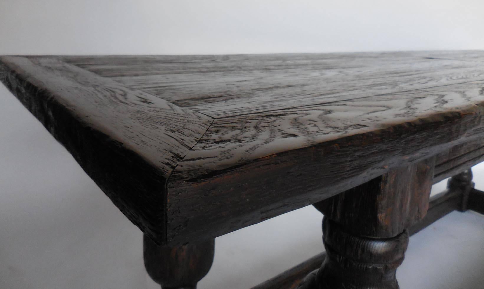 Oak Custom Baroque Style Console Table by Dos Gallos Studio For Sale