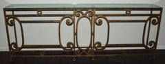 Custom Baroque-Style Wrought Iron Console Table or Server Base