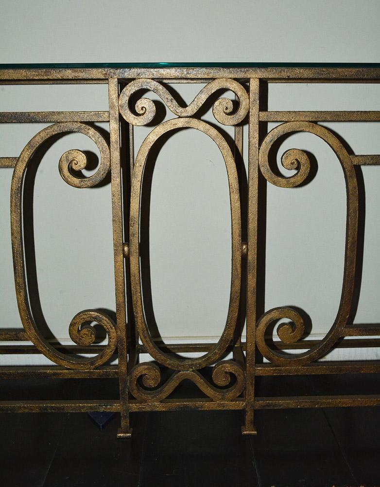 American Custom Baroque-Style Wrought Iron Console Table or Server Base