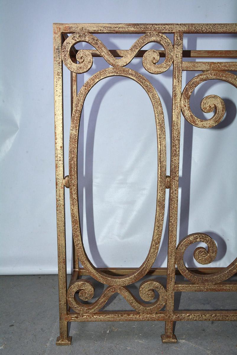 Custom BaroqueStyle Wrought Iron Console Table or Server Base at