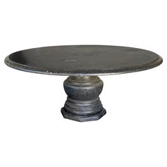 Custom Belgian Belgian Bluestone Round Dining/Center Table with Baluster Base