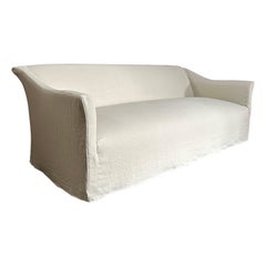 Custom Belgian Linen Slip Covered Sofa