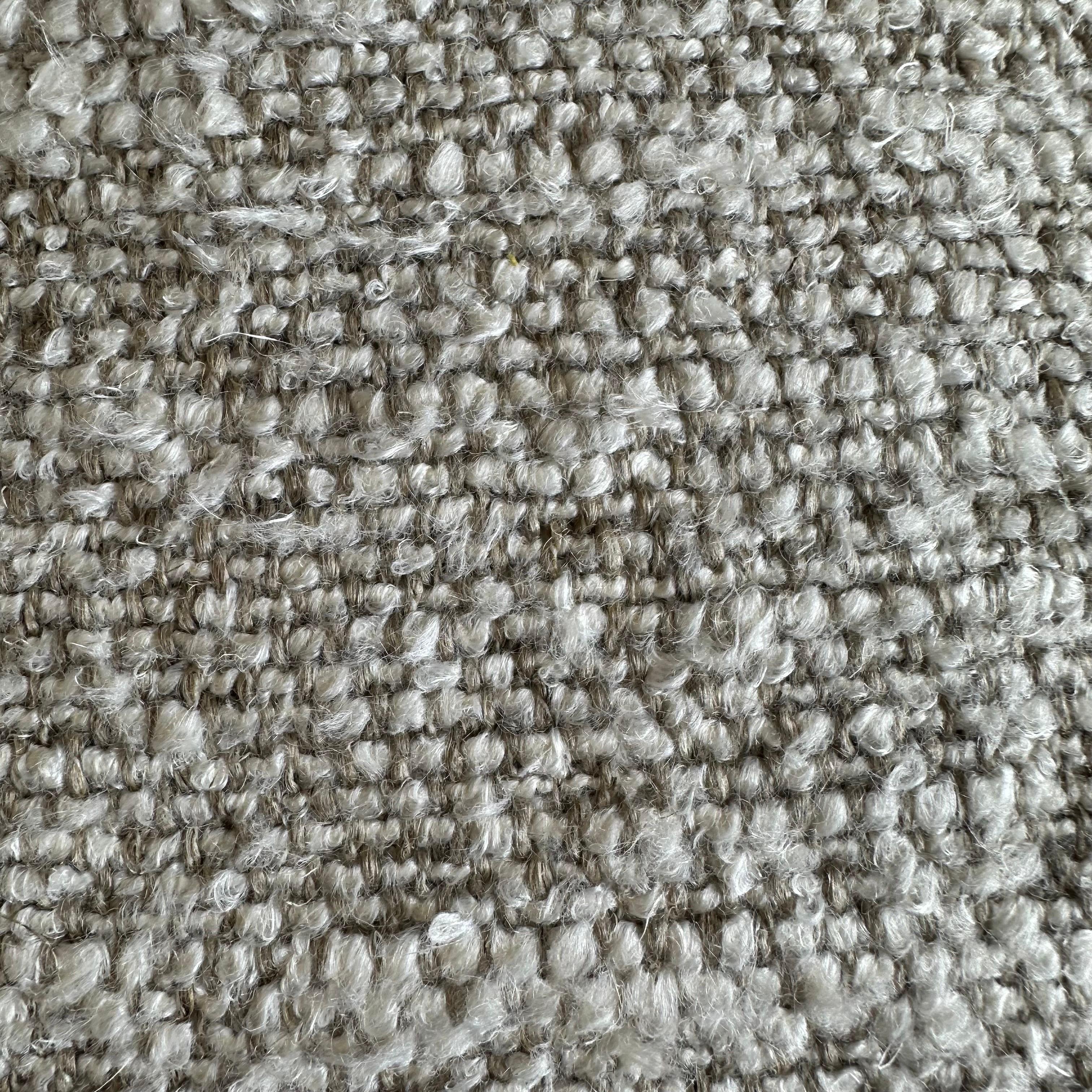 Wool Custom Belgian Woven Linen Accent Pillow in Oatmeal For Sale