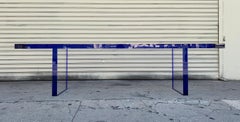 Maßgeschneiderte Bank in Tiefblau und klarem Lucite von Cain Modern
