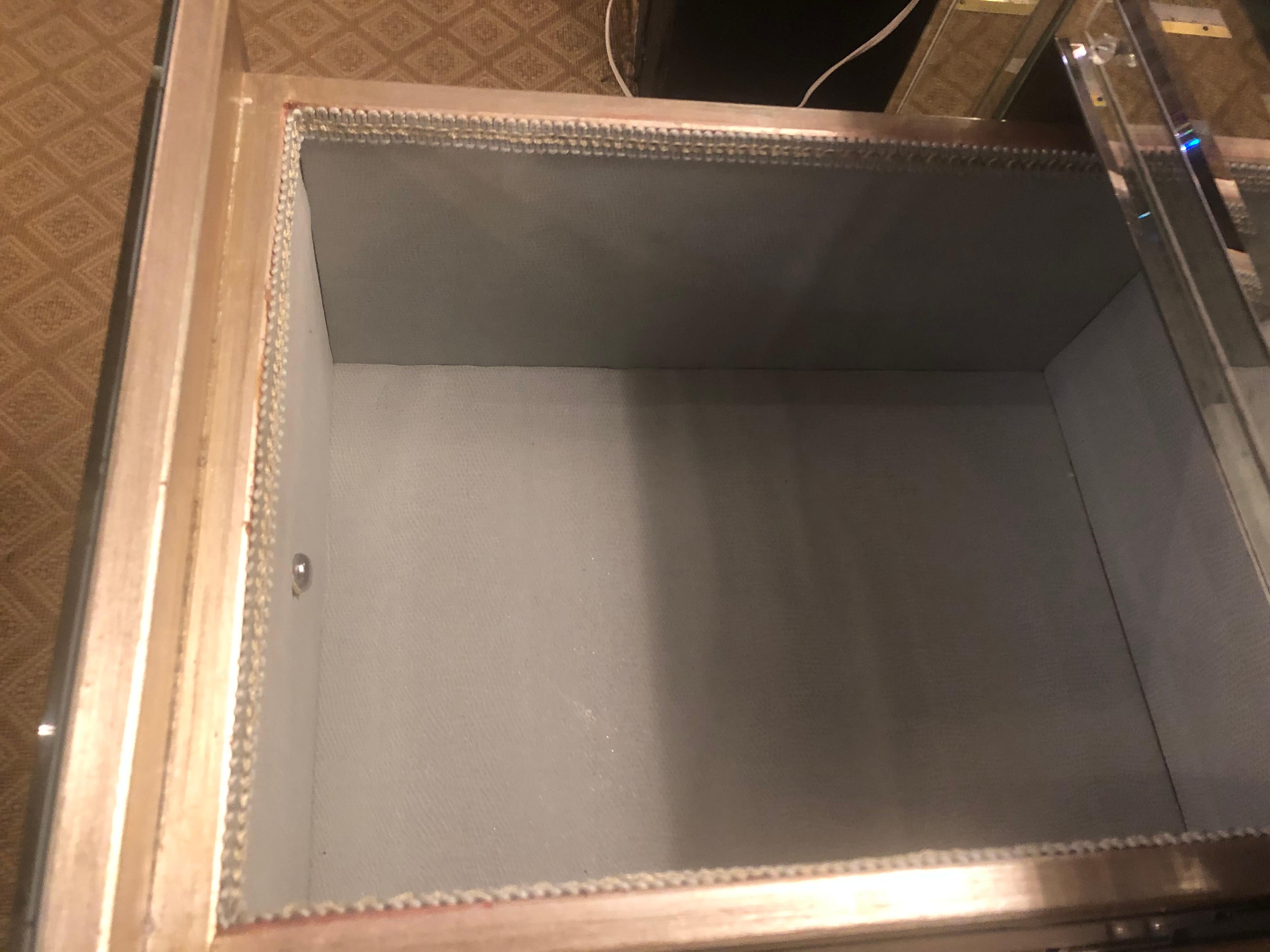 Custom Beveled and Etched Glass Mirrored Vanity Desk with Attached Mirror 13