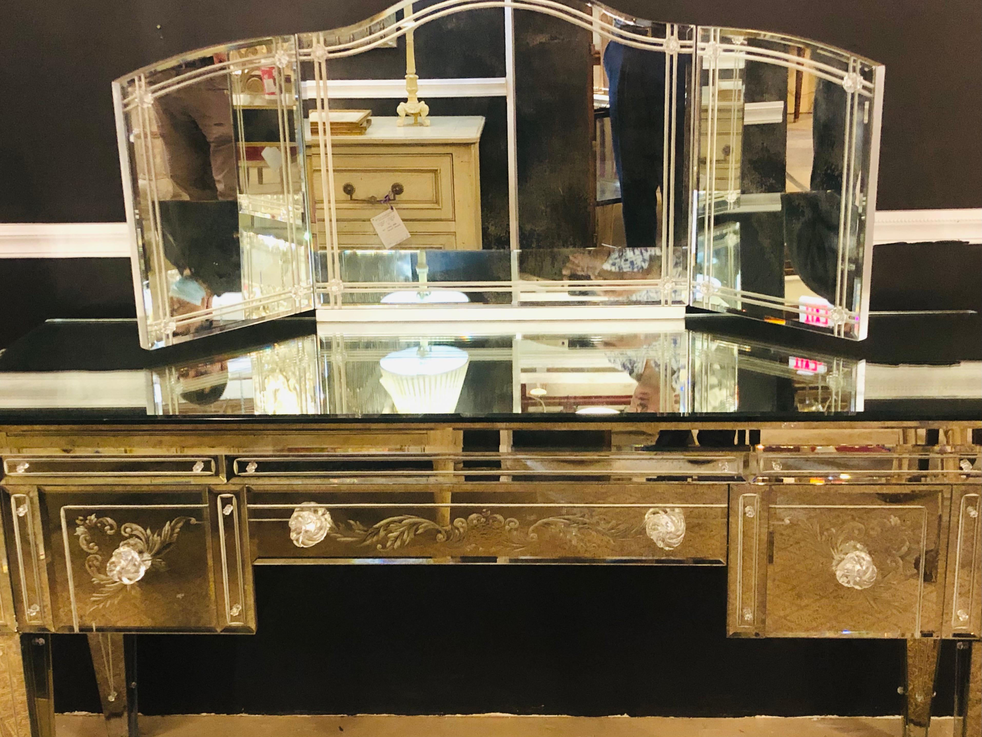 glass vanity desks