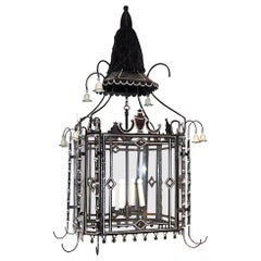 Custom Black and White Tole Lantern