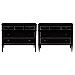 Custom Black Lacquer Chests Nightstand Tables by Carrocel