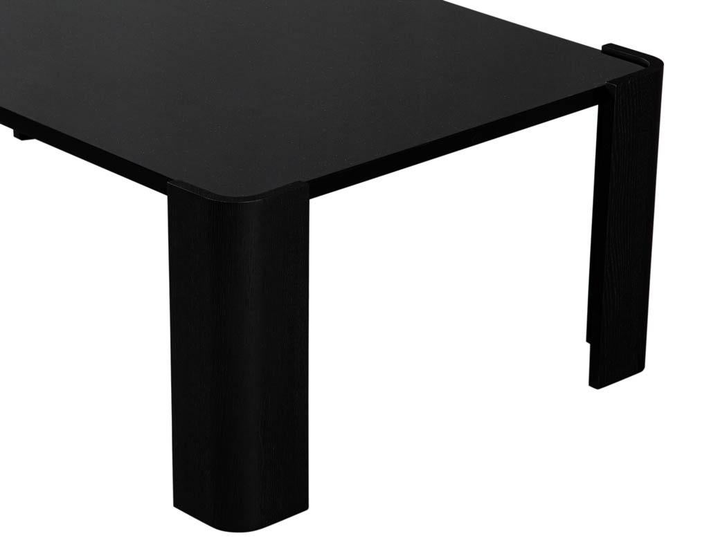 Custom Black Lacquered Cerused Oak Coffee Table In New Condition In North York, ON