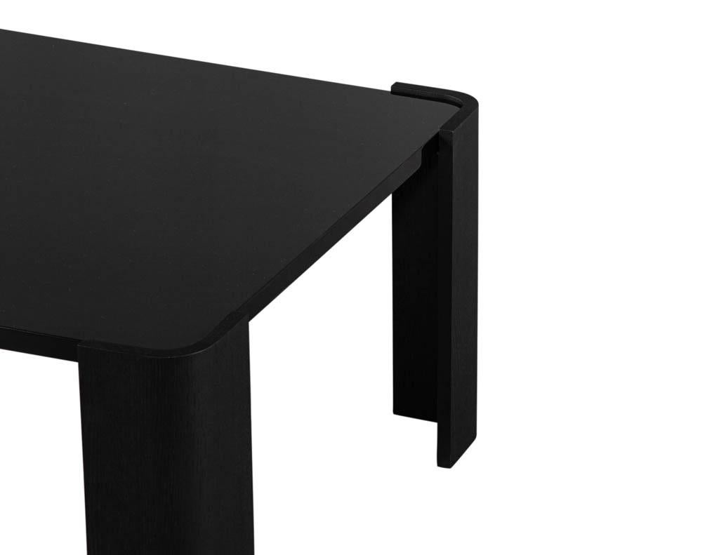 Contemporary Custom Black Lacquered Cerused Oak Coffee Table