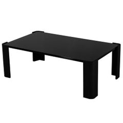Custom Black Lacquered Cerused Oak Coffee Table