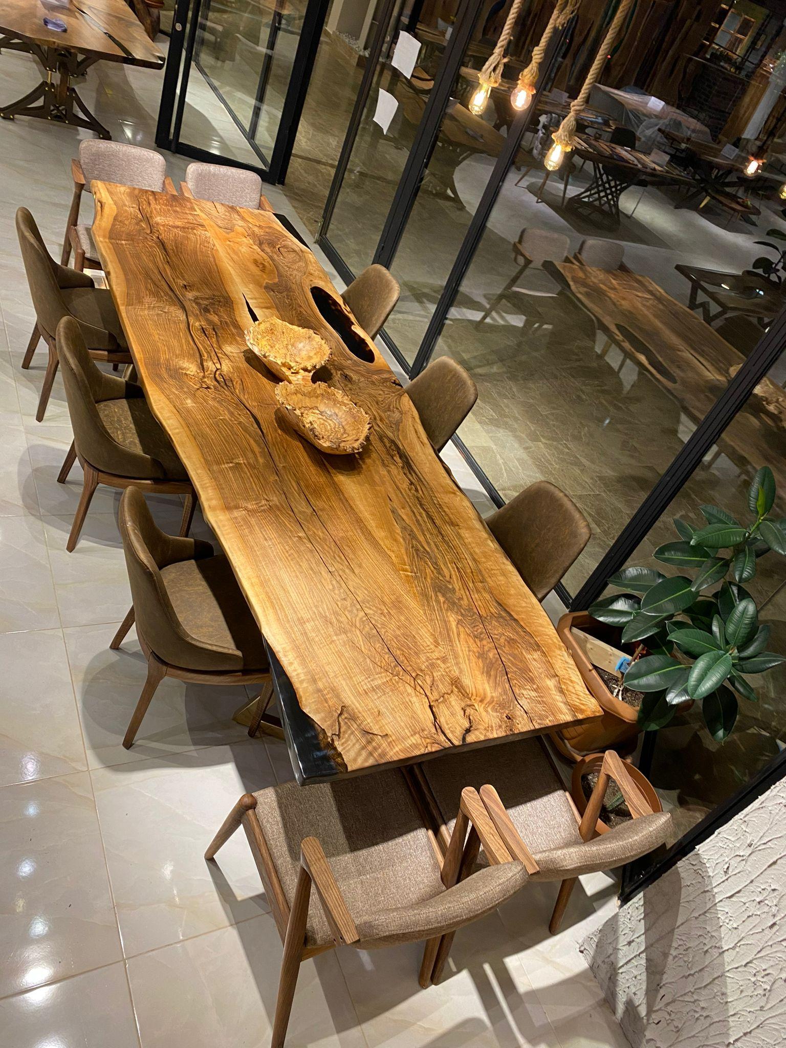 Custom Black Walnut Epoxy Resin Wooden Natural Custom Kitchen Dining Table Artes y manualidades en venta