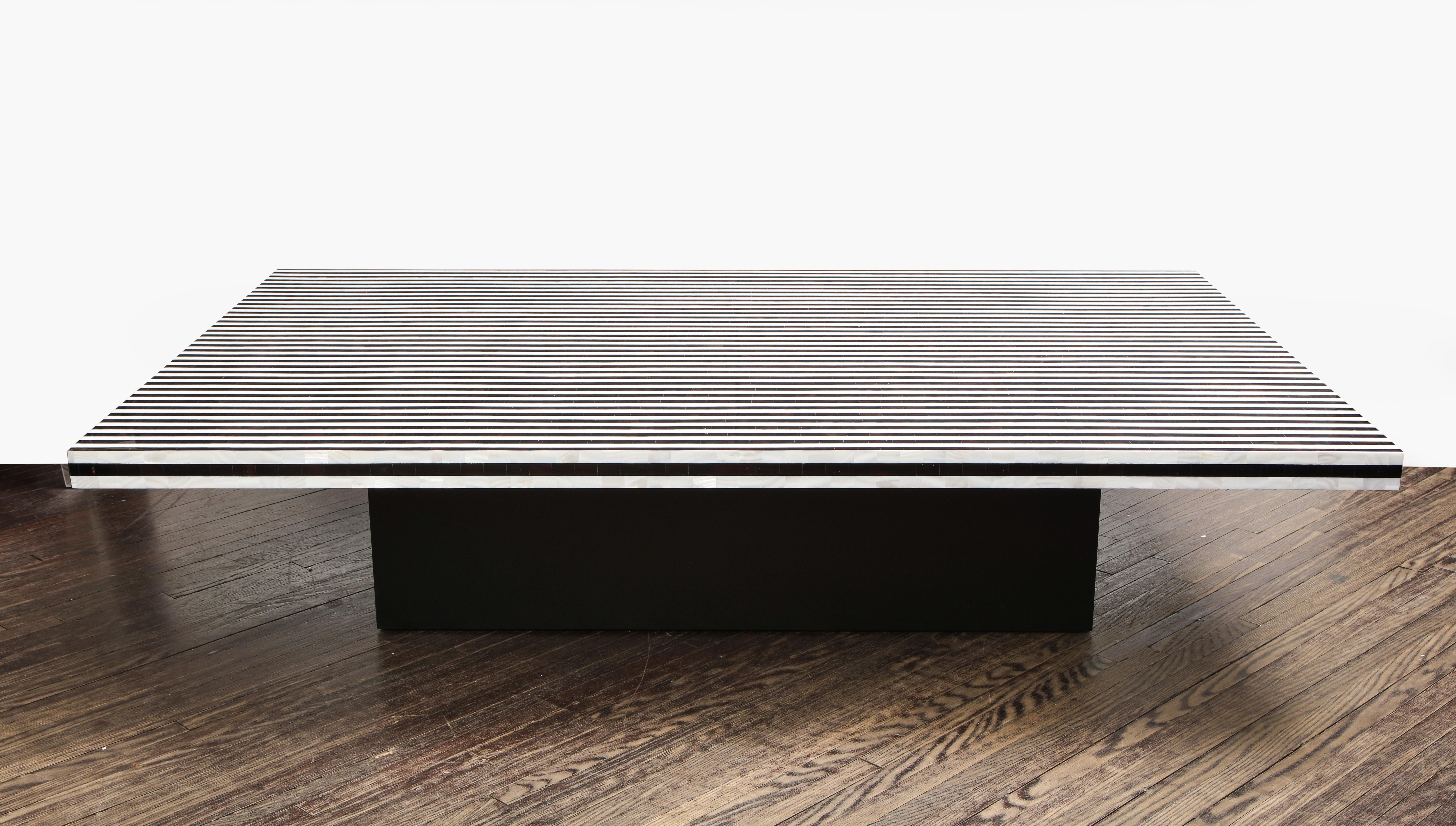 black and white stripe coffee table