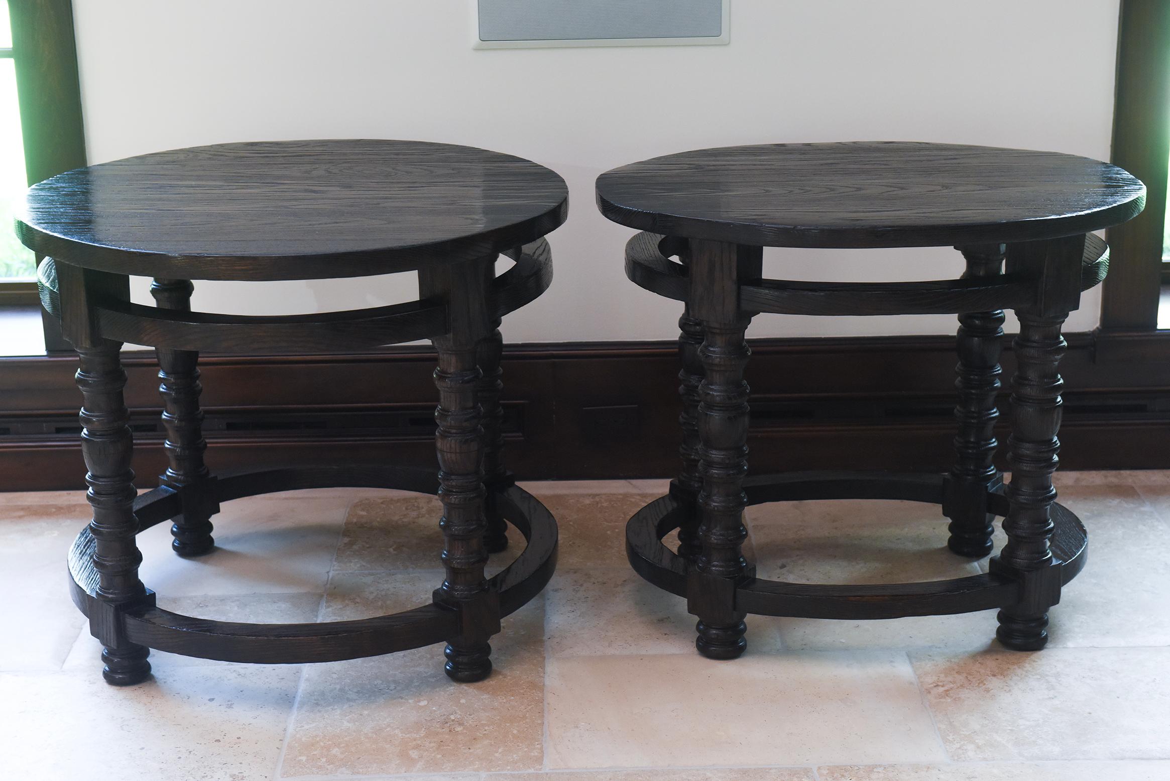 Custom Black Wood Side Tables by Gregorius Pineo For Sale 4