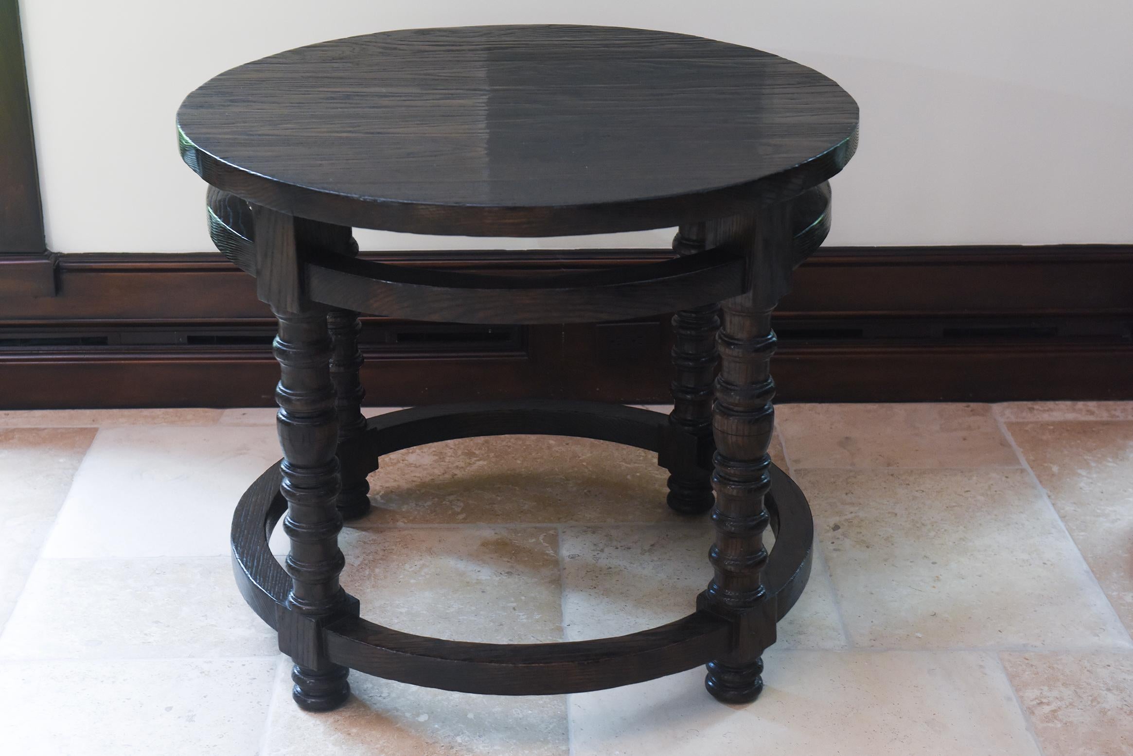 A custom pair of side tables designed by Gregorius Pineo and available through Holly Hunt, crafted in the early 21st century. Featuring a sleek black wood finish, these bespoke tables combine a contemporary aesthetic with timeless craftsmanship. The