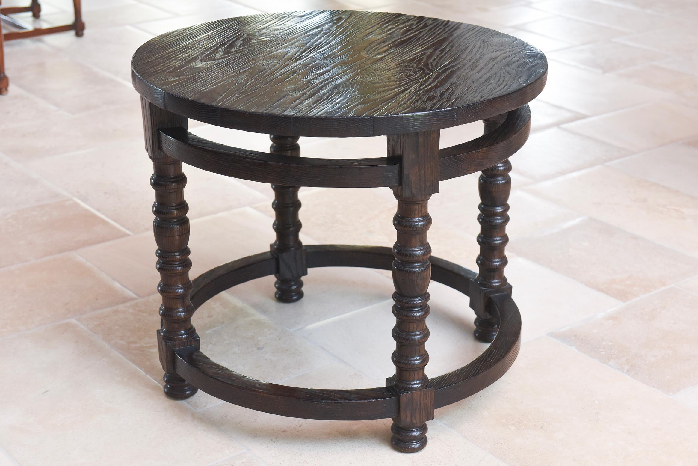 Italian Custom Black Wood Side Tables by Gregorius Pineo For Sale