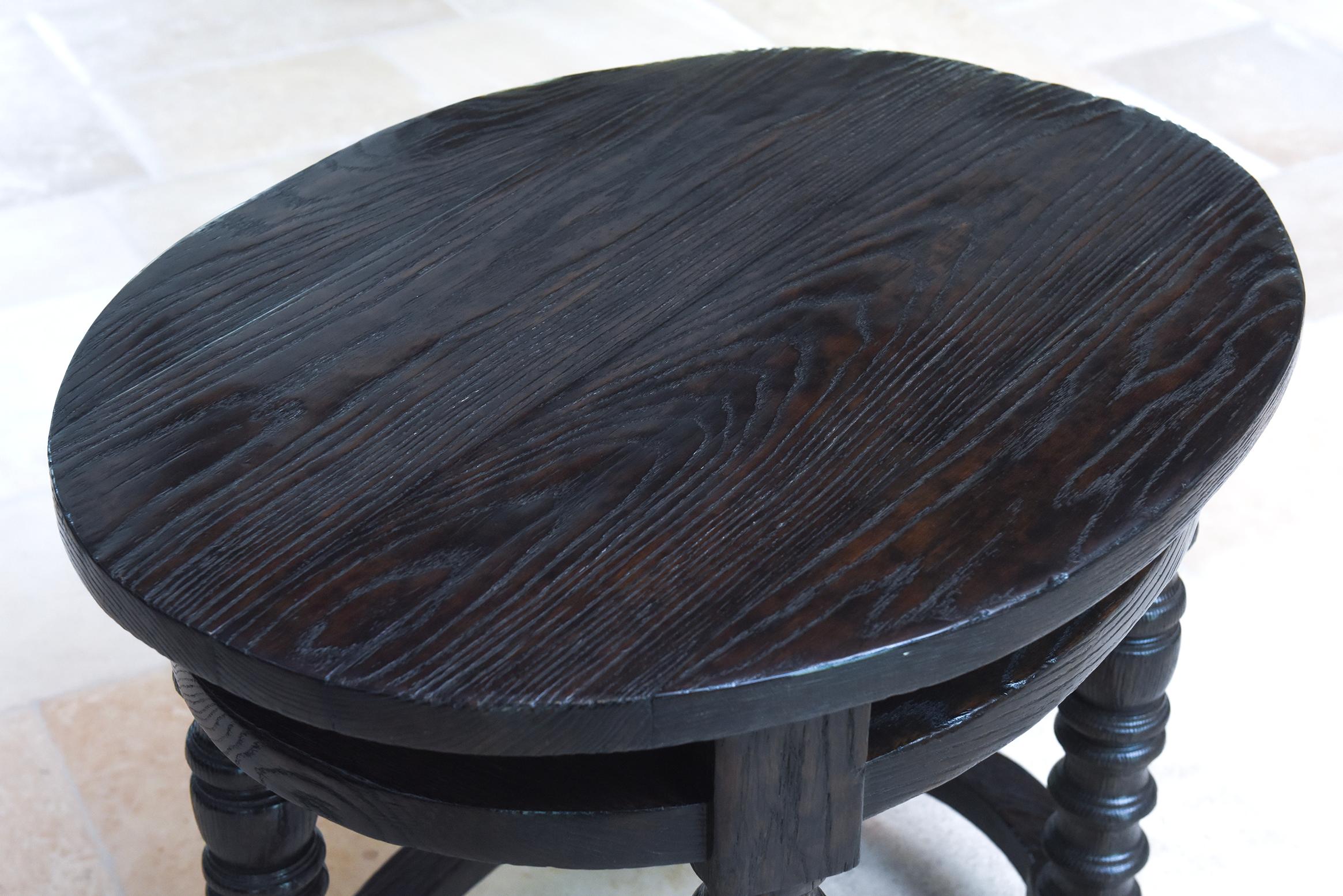 Custom Black Wood Side Tables by Gregorius Pineo For Sale 2