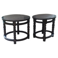 Custom Black Wood Side Tables by Gregorius Pineo