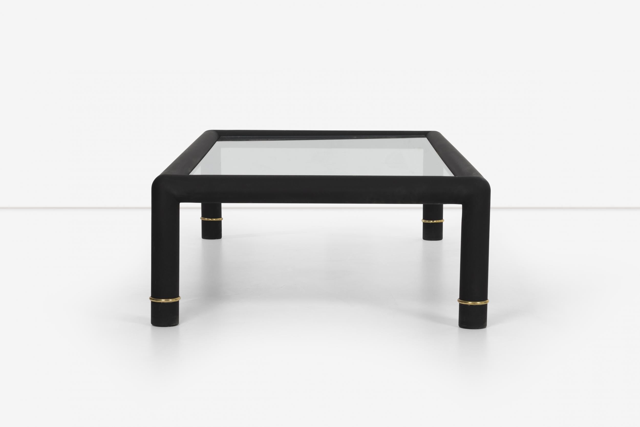 Custom Blackened Mastercraft Coffee Table In Good Condition For Sale In Chicago, IL