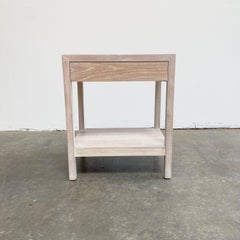 Custom Bleached White Oak Nightstand Side Table