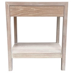 Custom Bleached White Oak Nightstand Side Table