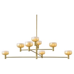 Custom Blown Glass and Metal Otto Luce Chandelier by Cartwright New York
