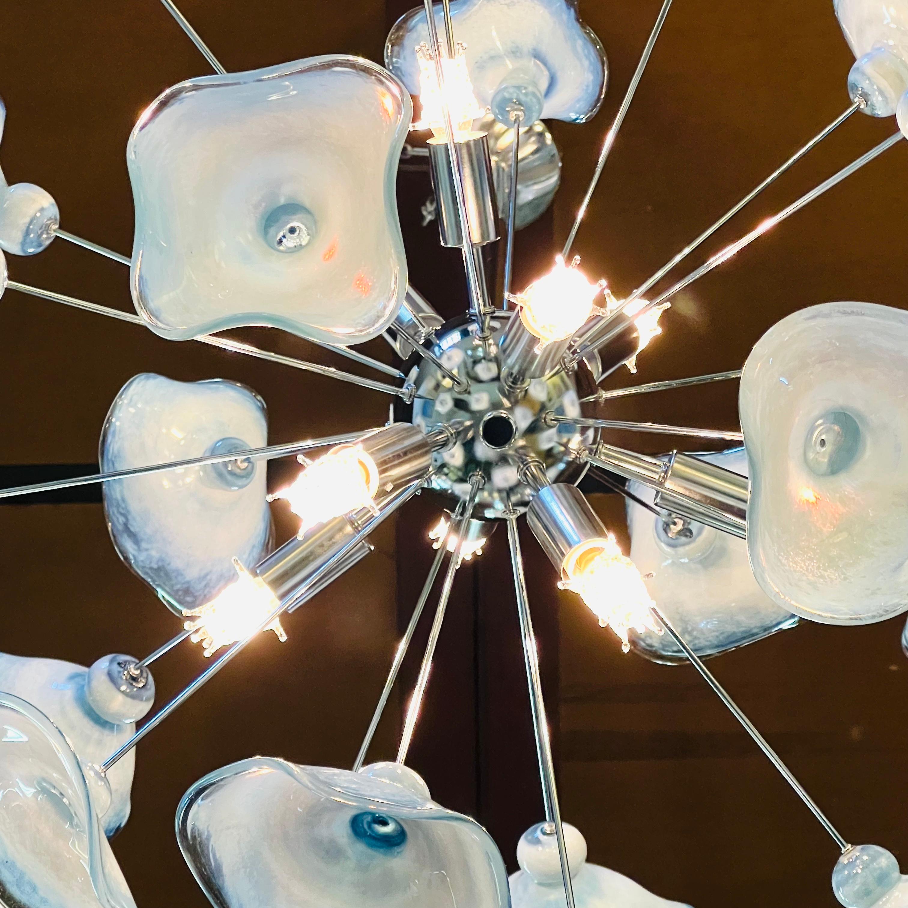 Custom Blown Glass Sputnik Chandelier In New Condition For Sale In Dallas, TX
