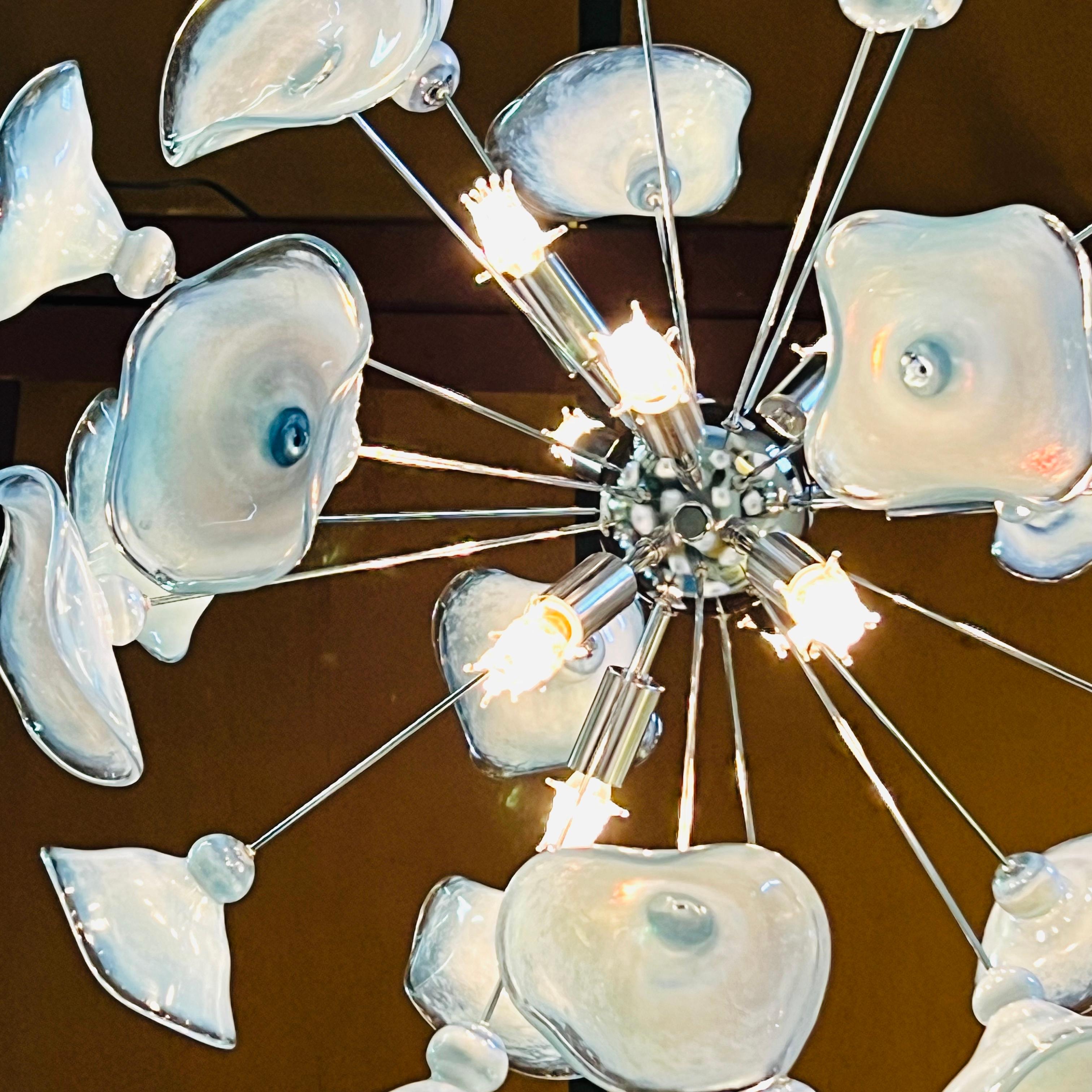 XXIe siècle et contemporain Lustre Sputnik en verre soufflé sur mesure en vente