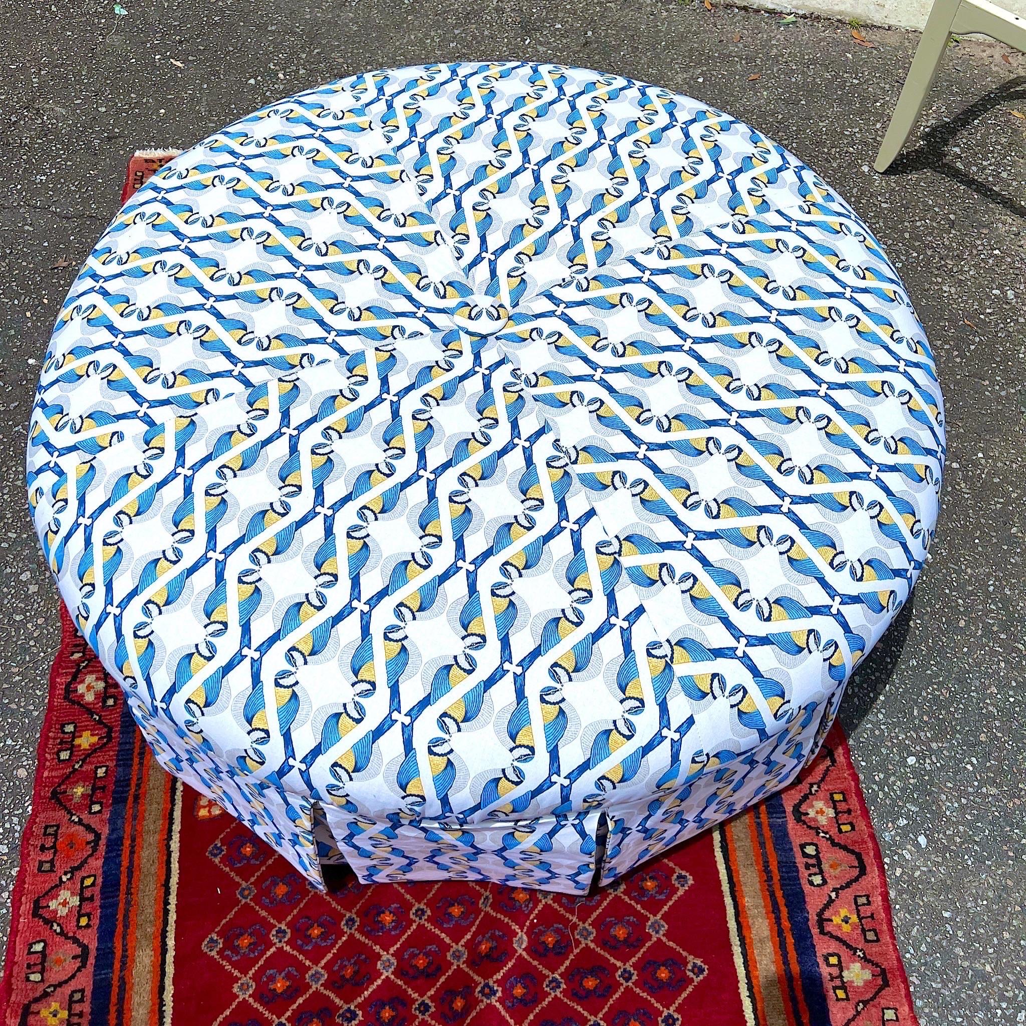 blue and white ottoman coffee table
