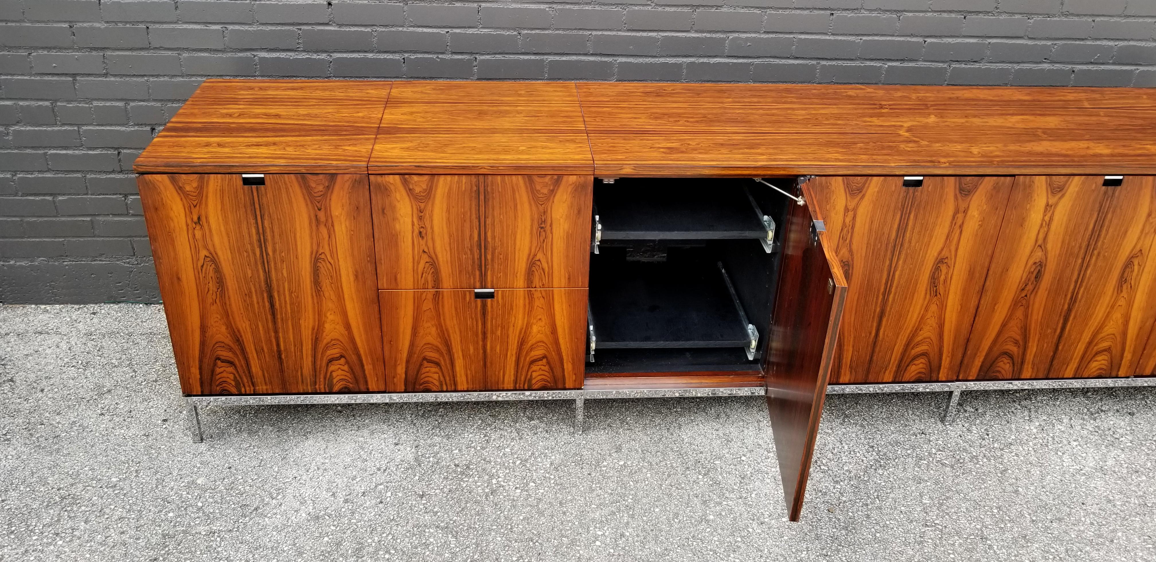 Custom Bookmatched Brazilian Rosewood Florence Knoll Media Cabinet 1