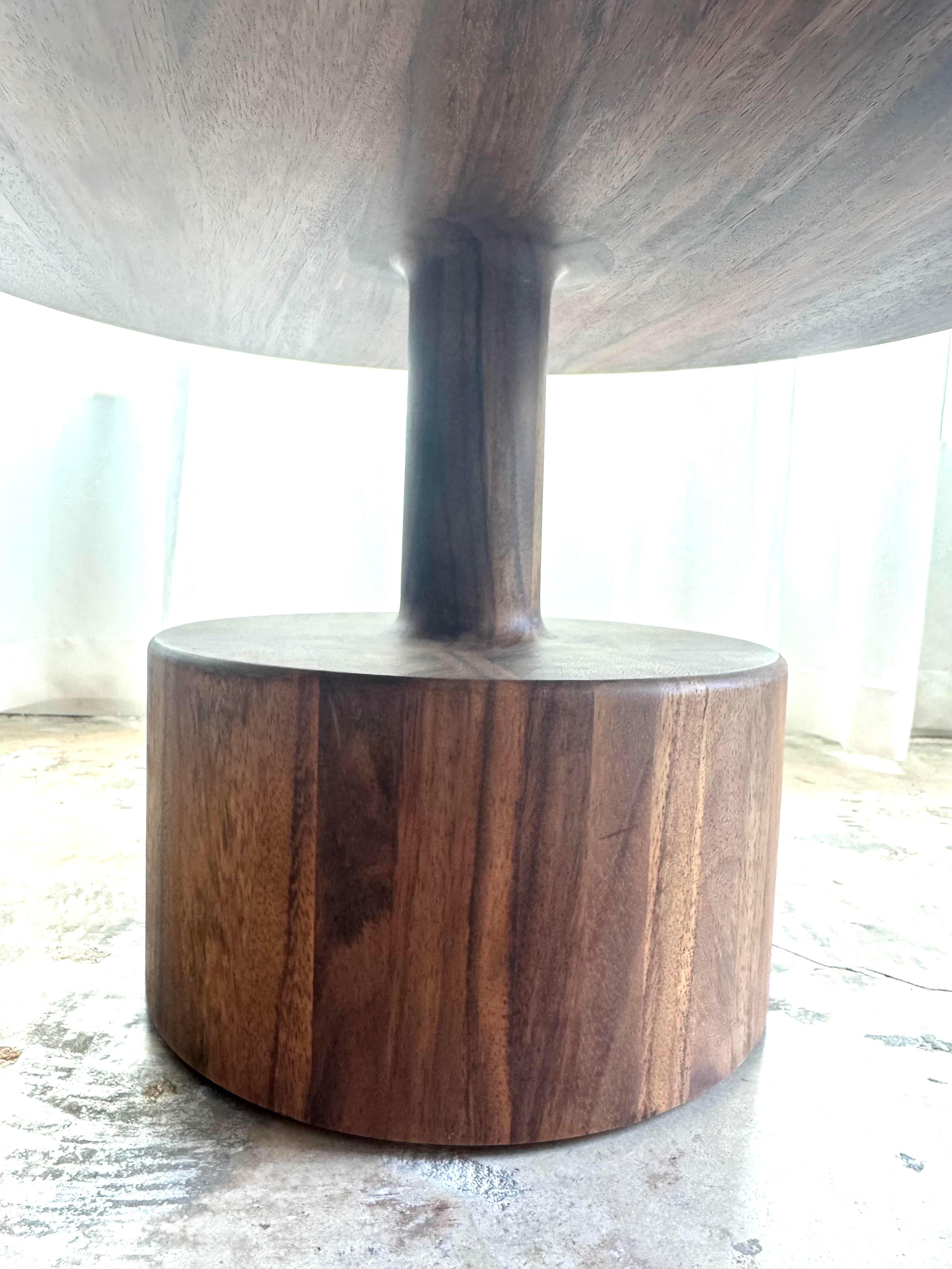 Contemporary Custom Boton One Side Table in Conacaste Solid Wood by Labrica For Sale