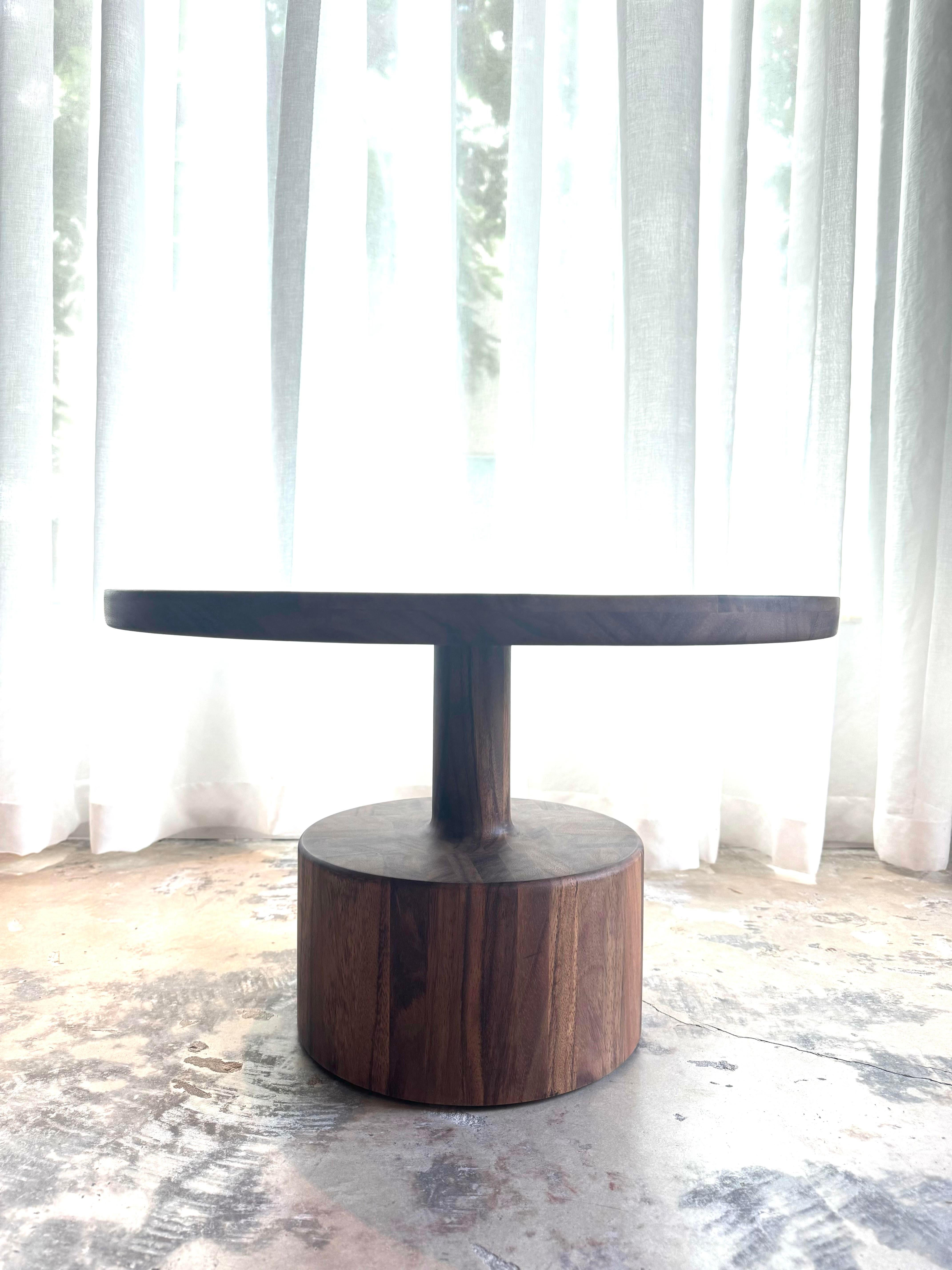 Custom Boton One Side Table in Conacaste Solid Wood by Labrica For Sale 1