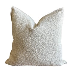 Custom Boucle French Toile White or Tweed Style Pillows with Down Feather Insert