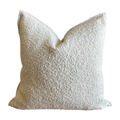 Custom Boucle French Toile White or Tweed Style Pillows with Down Feather Insert