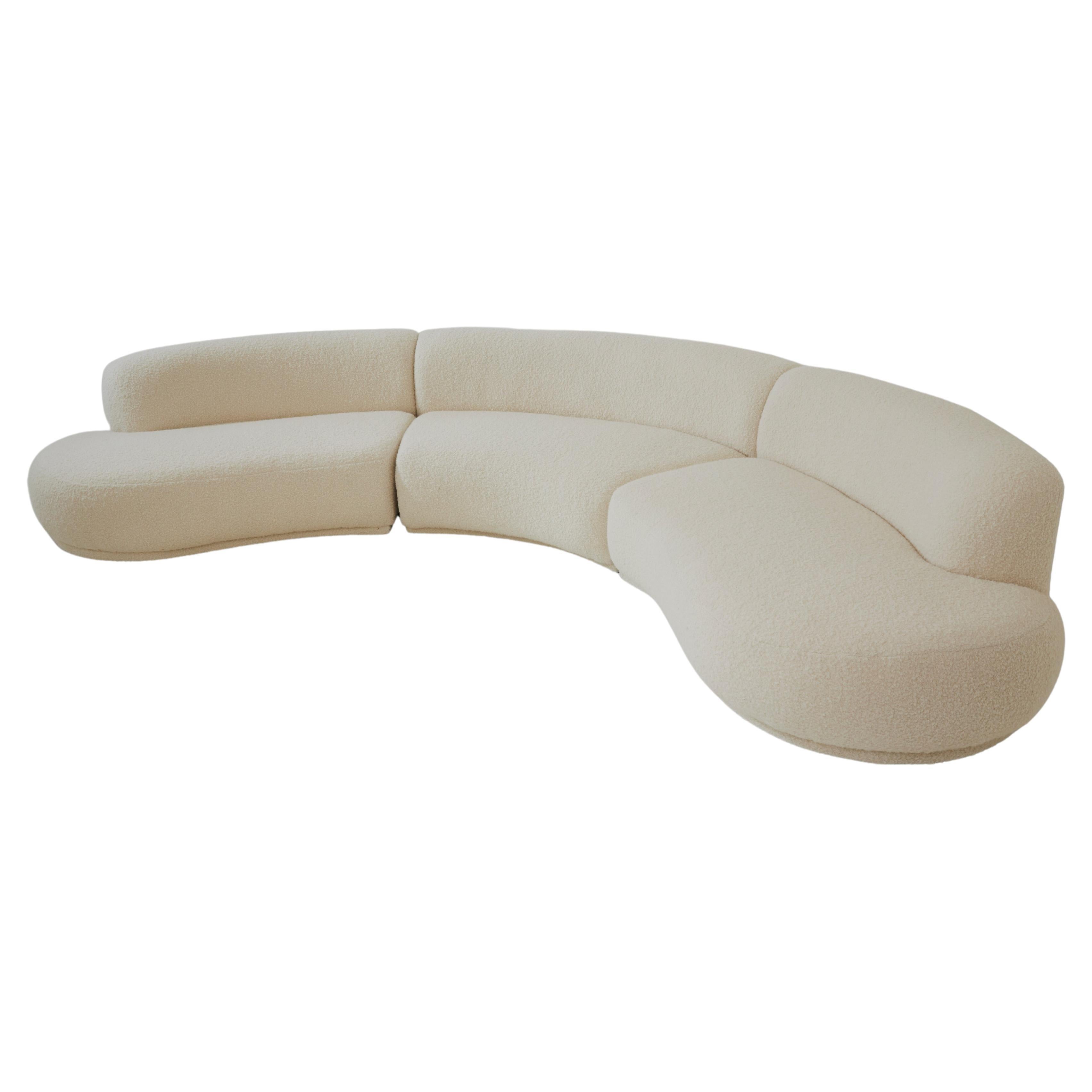 Custom Bouclé Wool Couch, Made in Paris