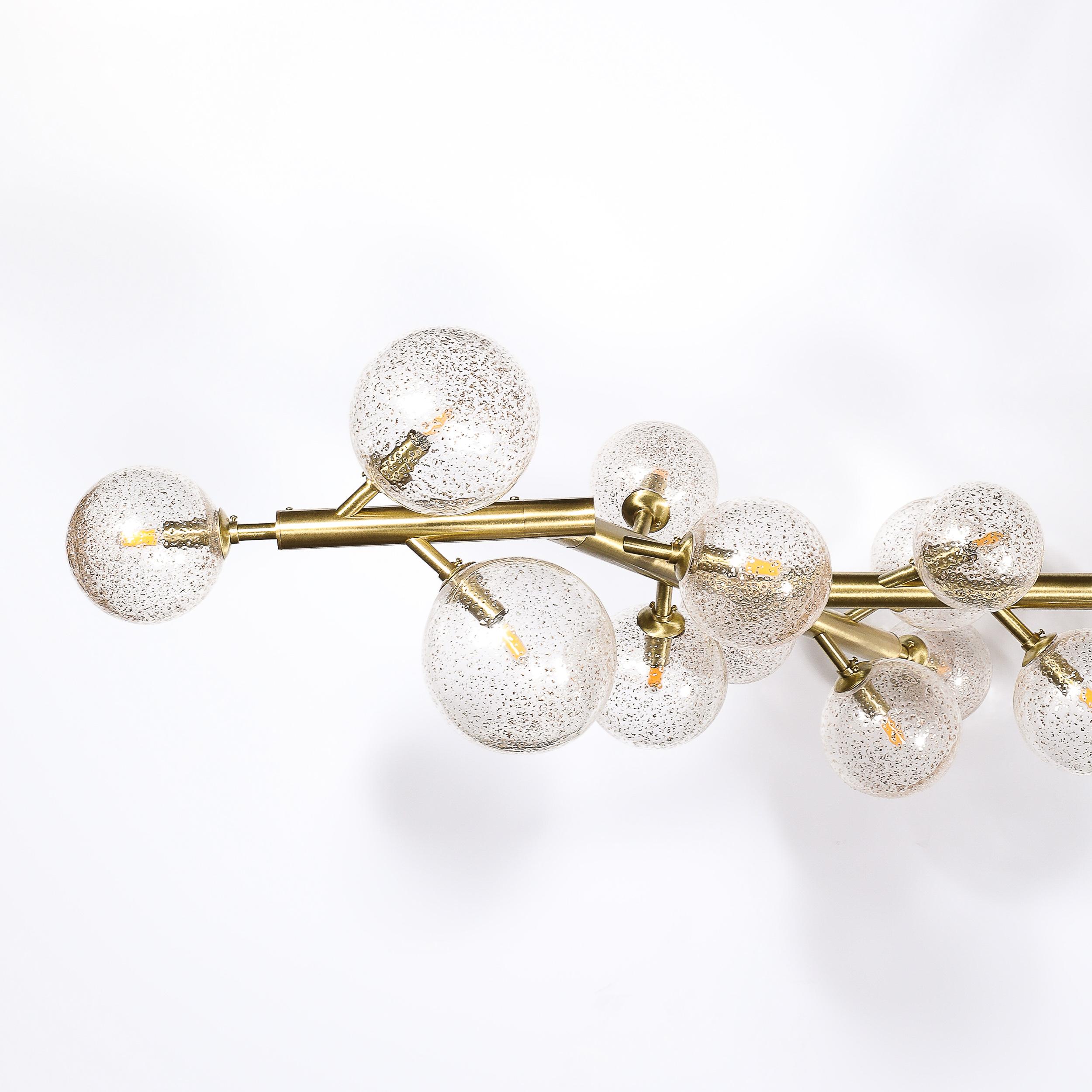 Custom Branch Form Hand-blown Murano Glass w/ 24k Gold & Brass Fitted Chandelier For Sale 4