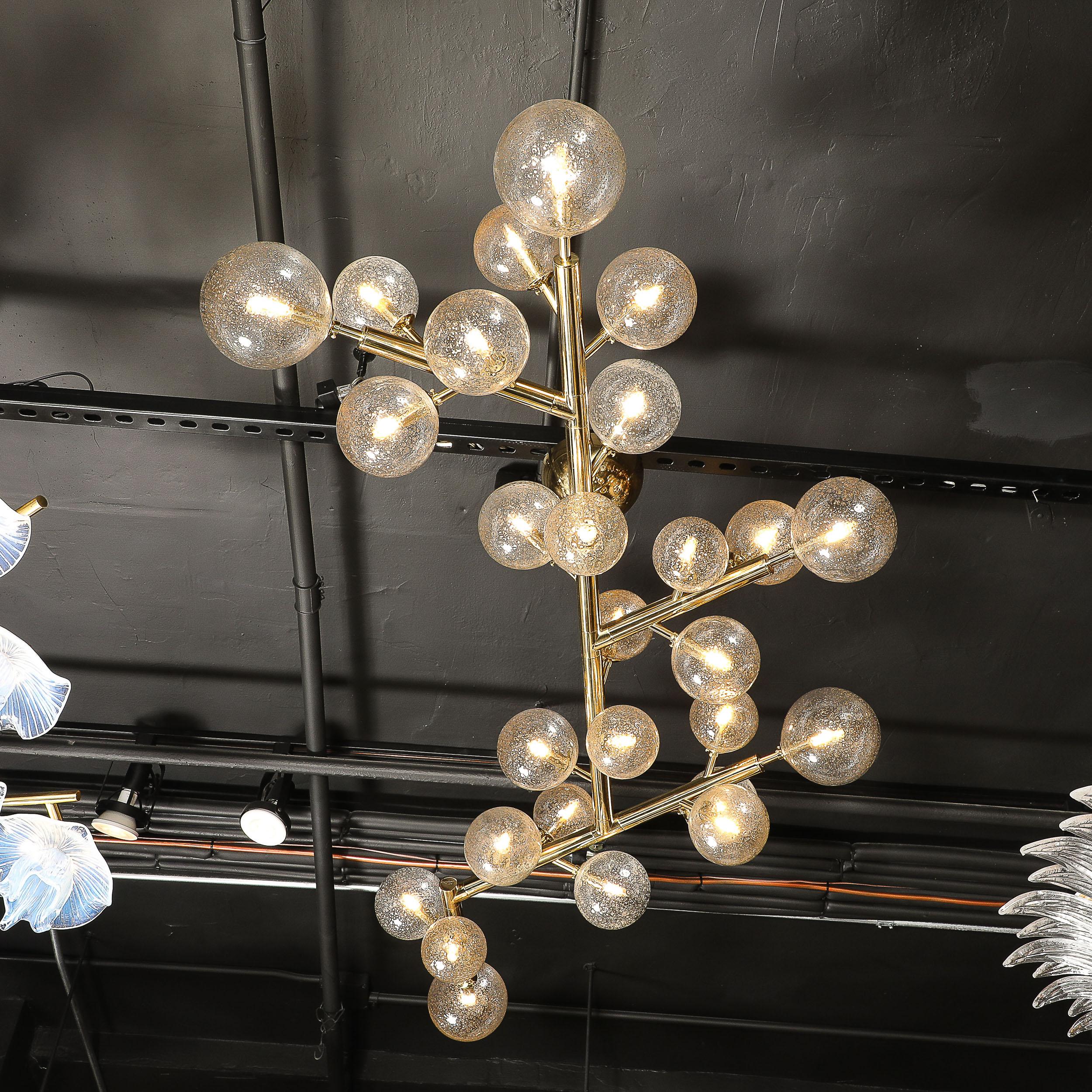 Lustre en verre de Murano soufflé à la main avec garniture en or 24k et laiton, de forme Branch sur mesure en vente 3