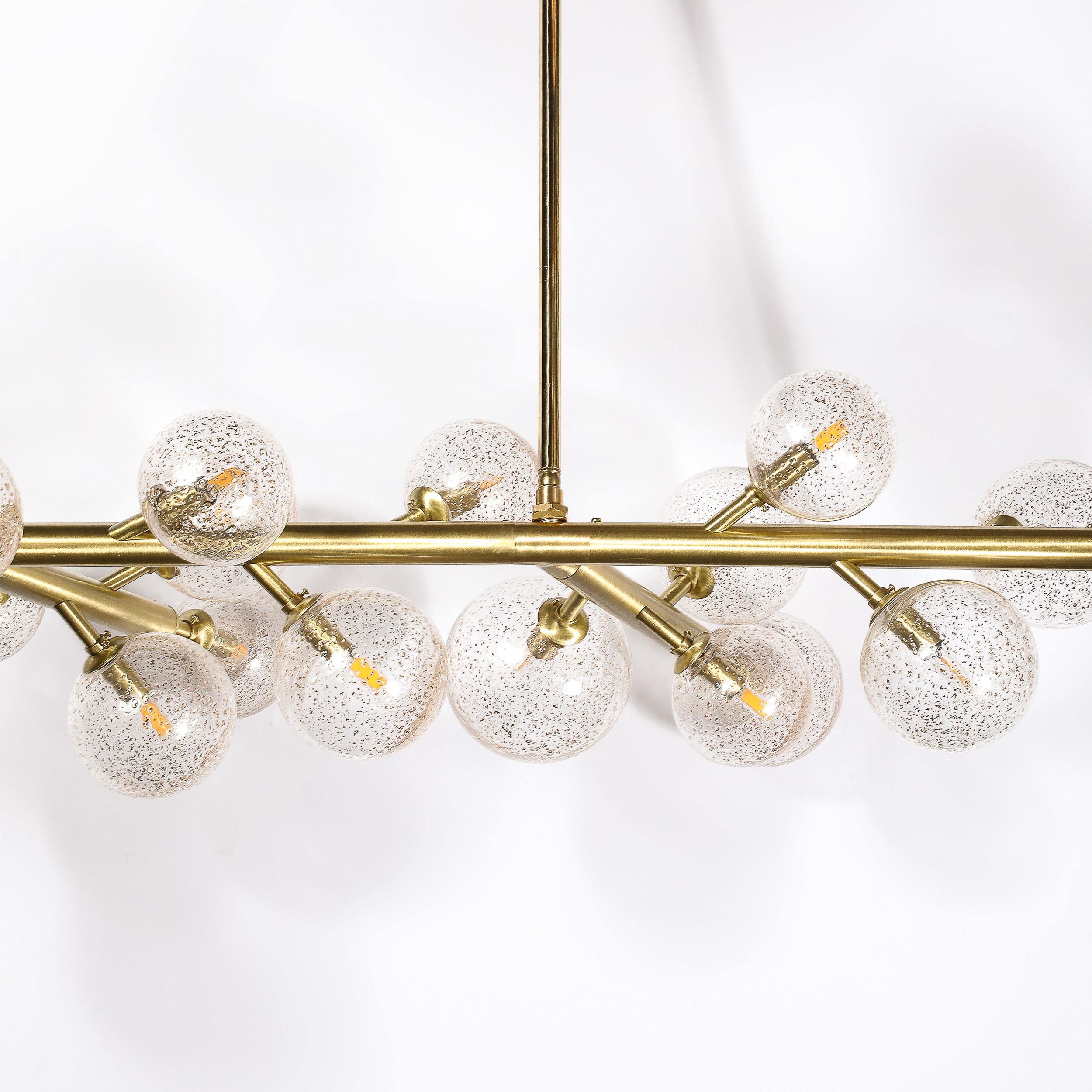 Custom Branch Form Hand-blown Murano Glass w/ 24k Gold & Brass Fitted Chandelier For Sale 5