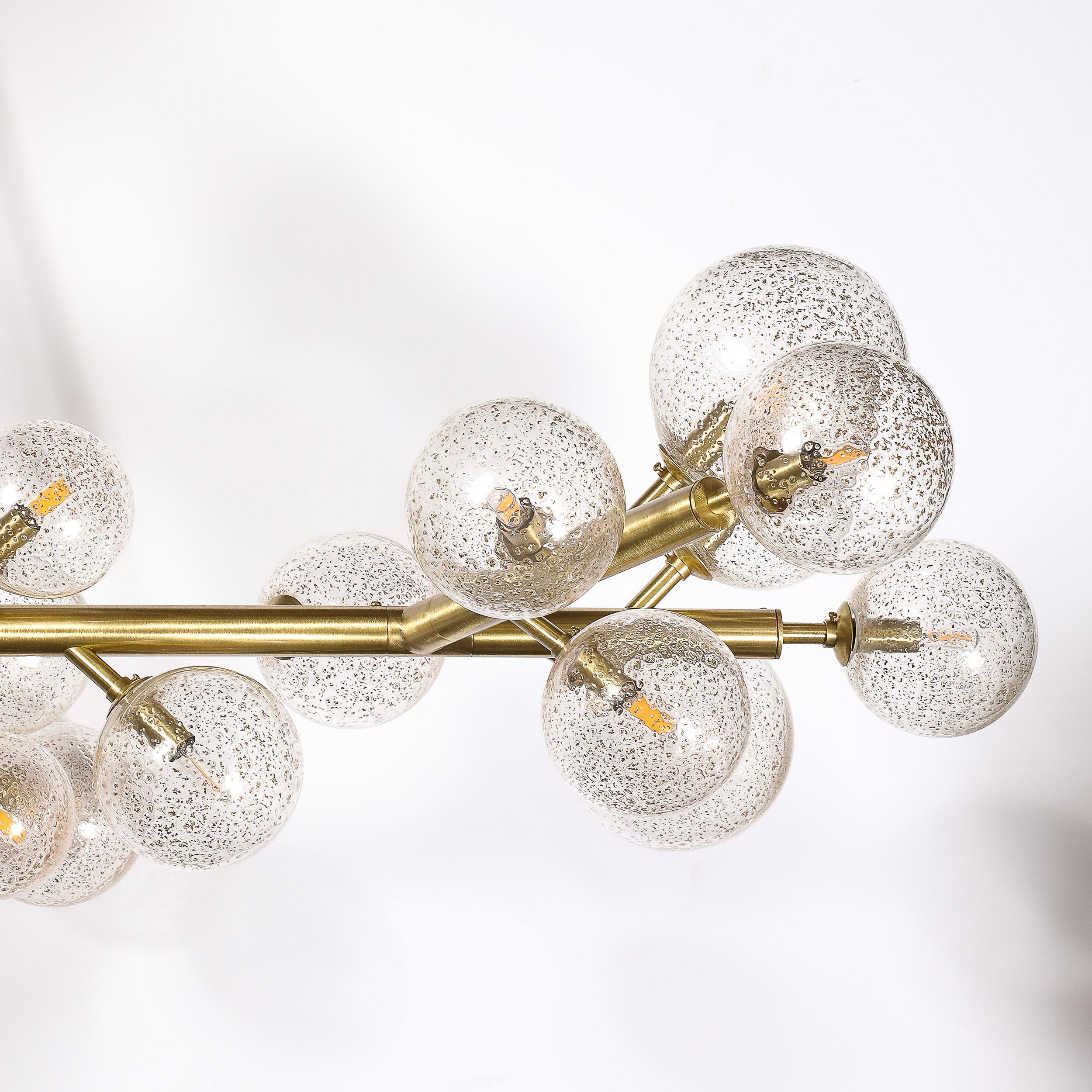 Custom Branch Form Hand-blown Murano Glass w/ 24k Gold & Brass Fitted Chandelier For Sale 6