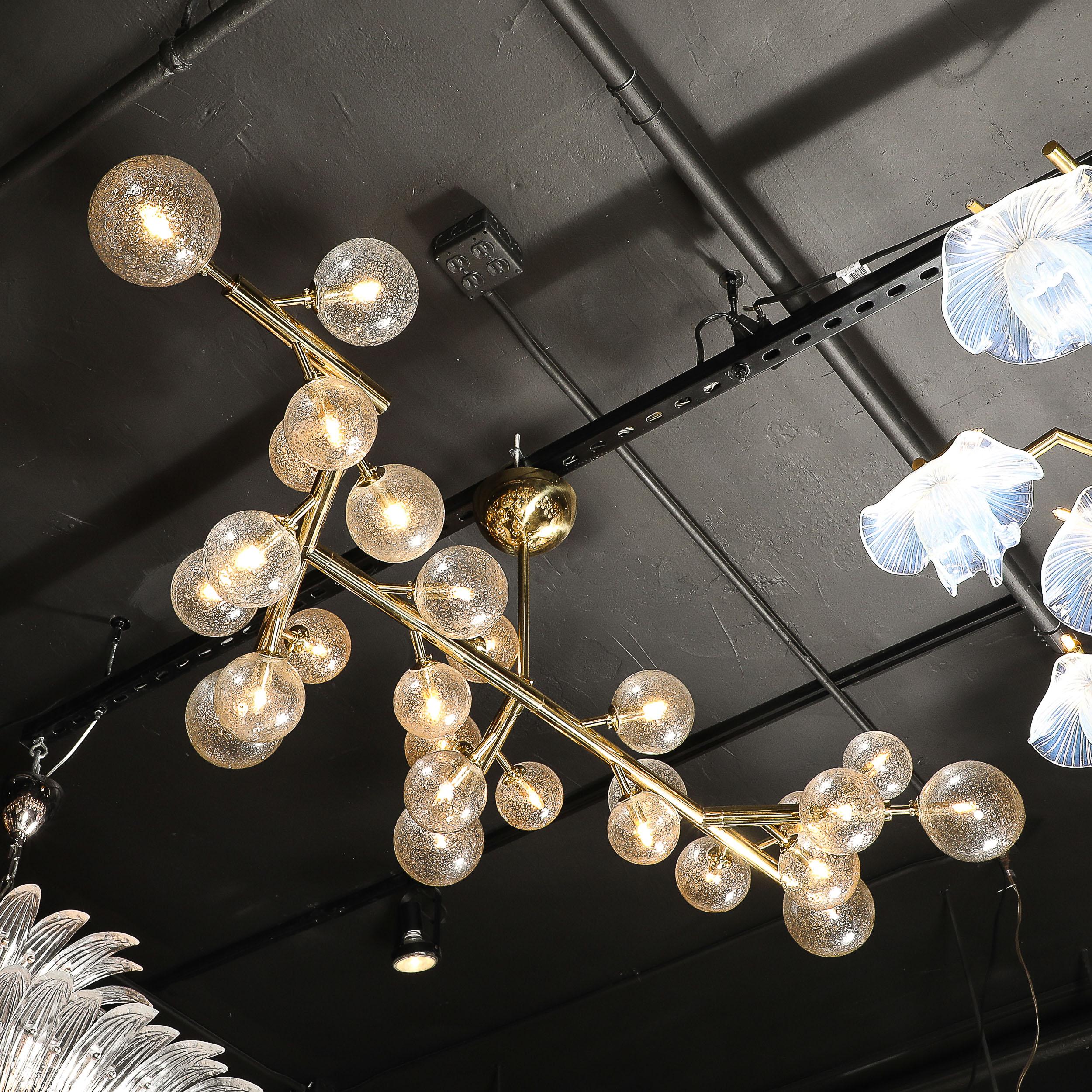 Lustre en verre de Murano soufflé à la main avec garniture en or 24k et laiton, de forme Branch sur mesure en vente 8