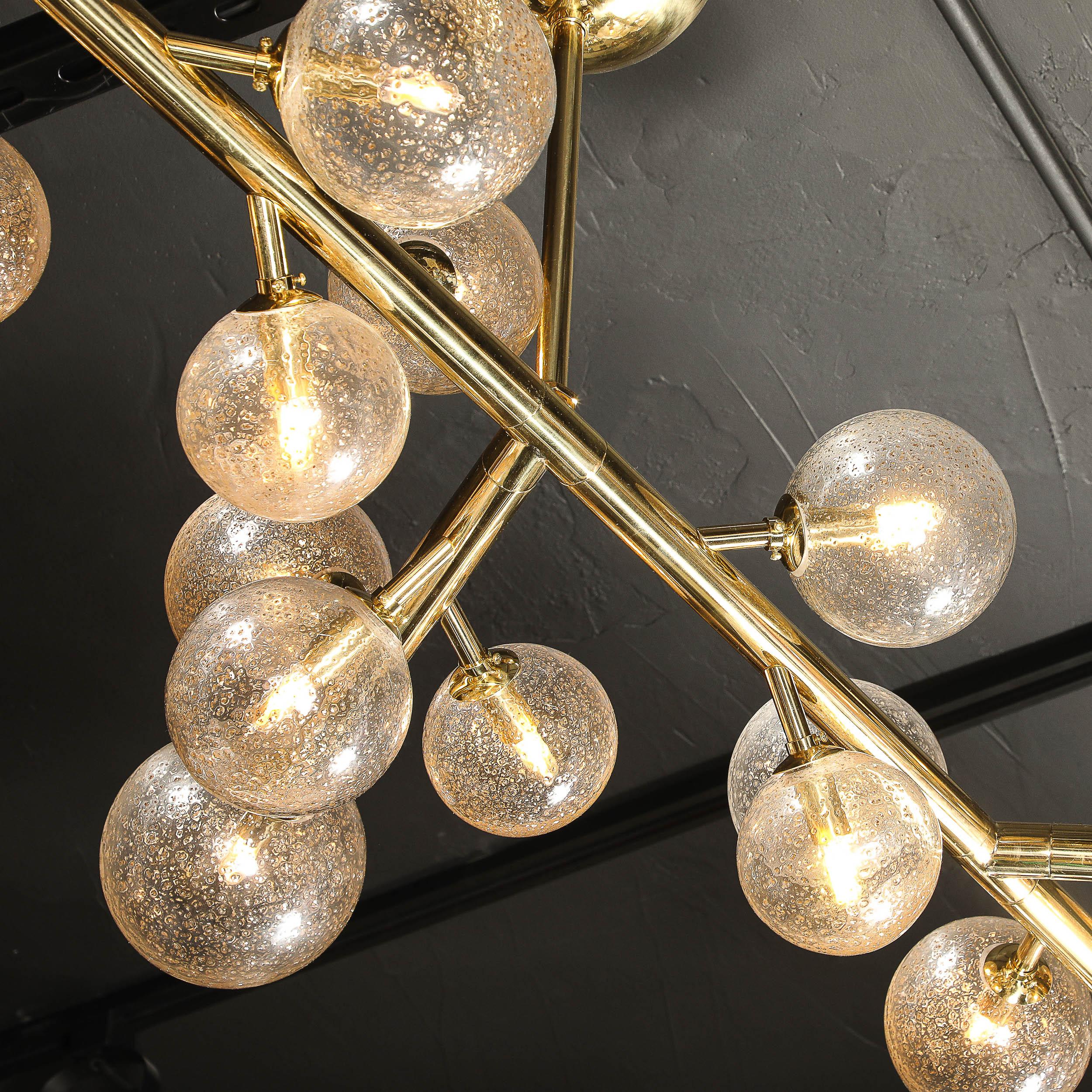 Lustre en verre de Murano soufflé à la main avec garniture en or 24k et laiton, de forme Branch sur mesure en vente 9