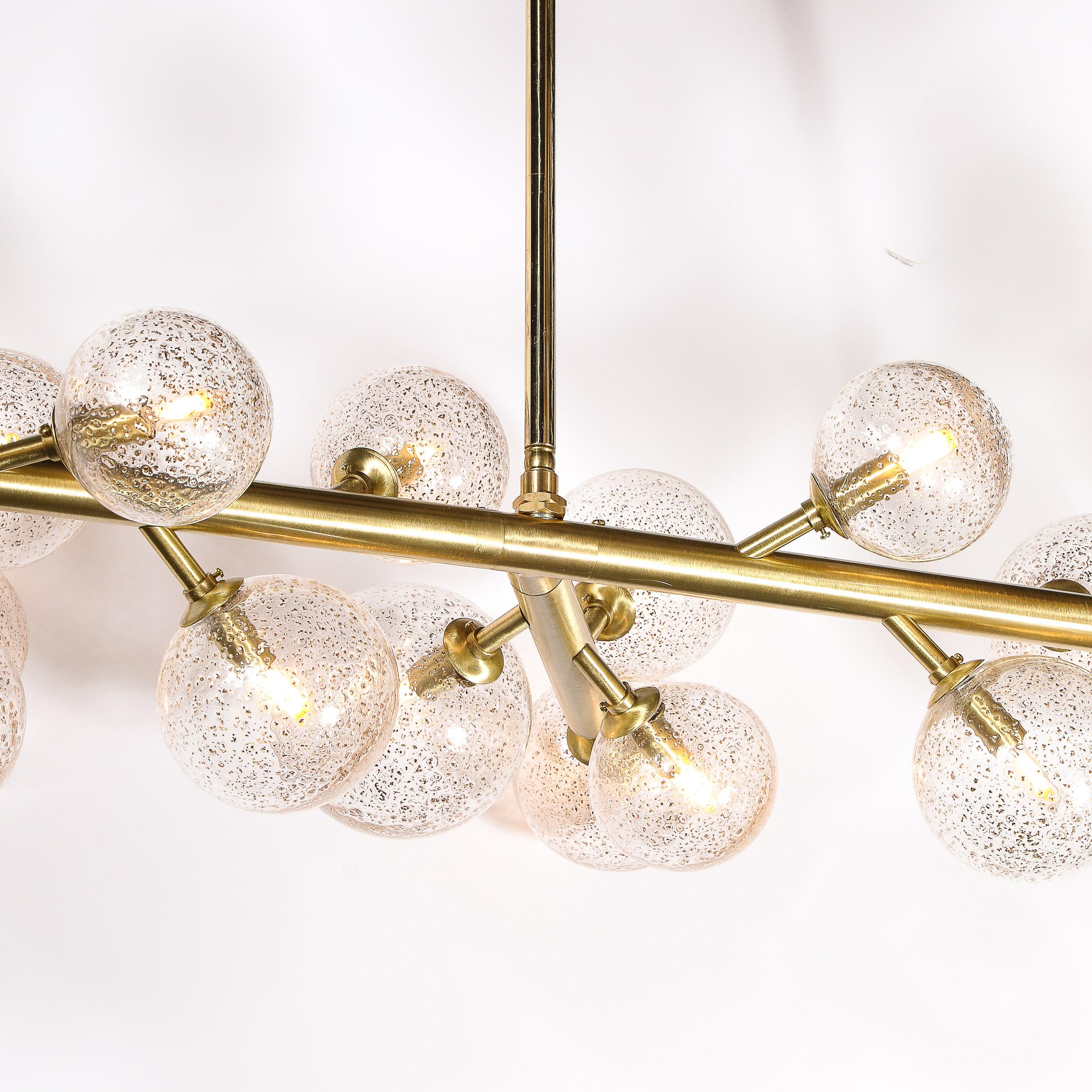 Contemporary Custom Branch Form Hand-blown Murano Glass w/ 24k Gold & Brass Fitted Chandelier For Sale