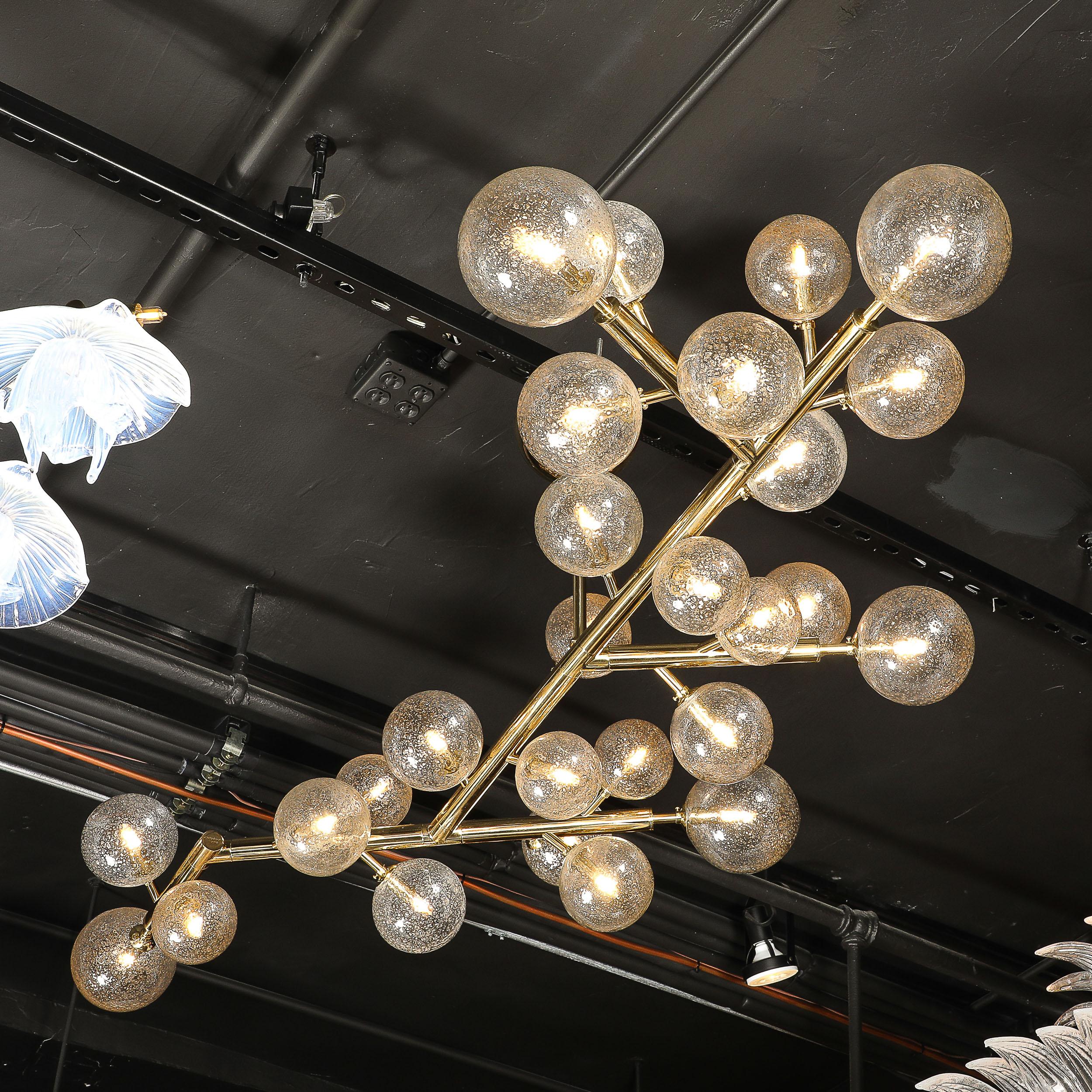 Lustre en verre de Murano soufflé à la main avec garniture en or 24k et laiton, de forme Branch sur mesure en vente 2