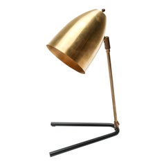 Custom Brass and Black Metal Midcentury Style Desk Lamp by Adesso Imports