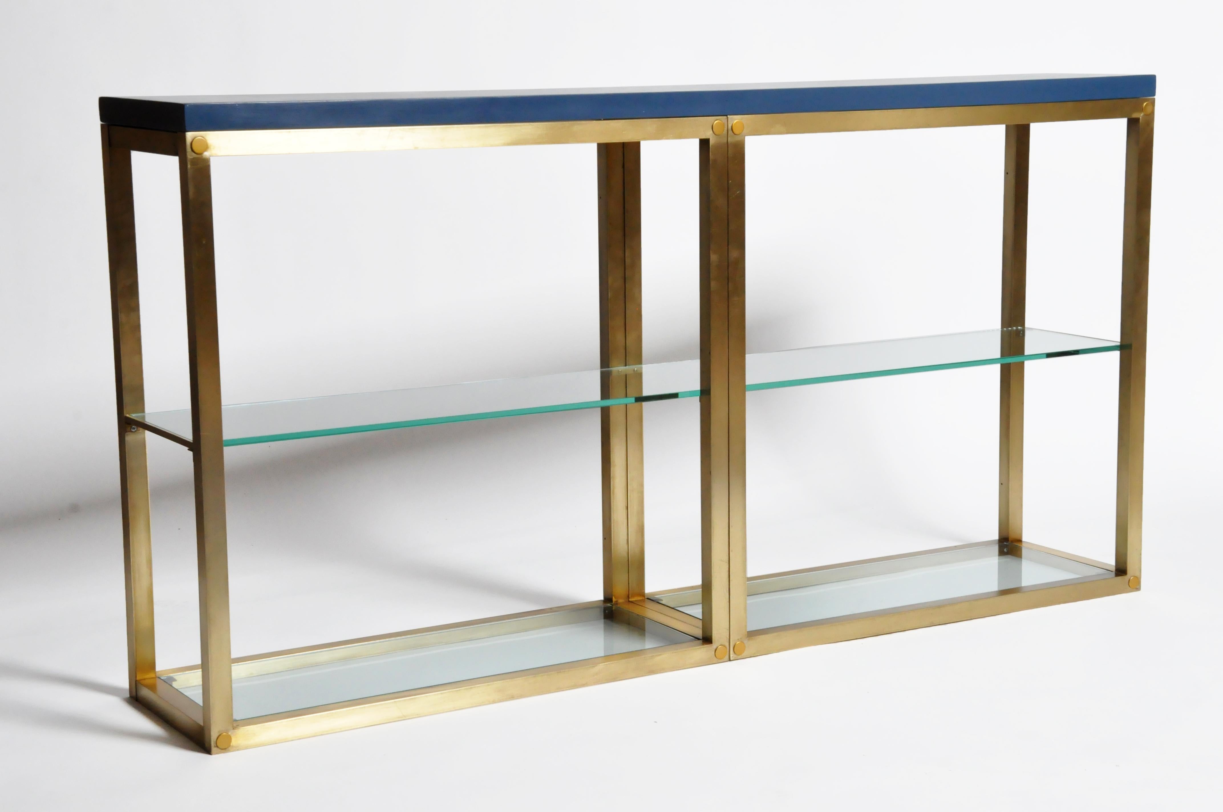 Custom Brass and Glass Console Table 10