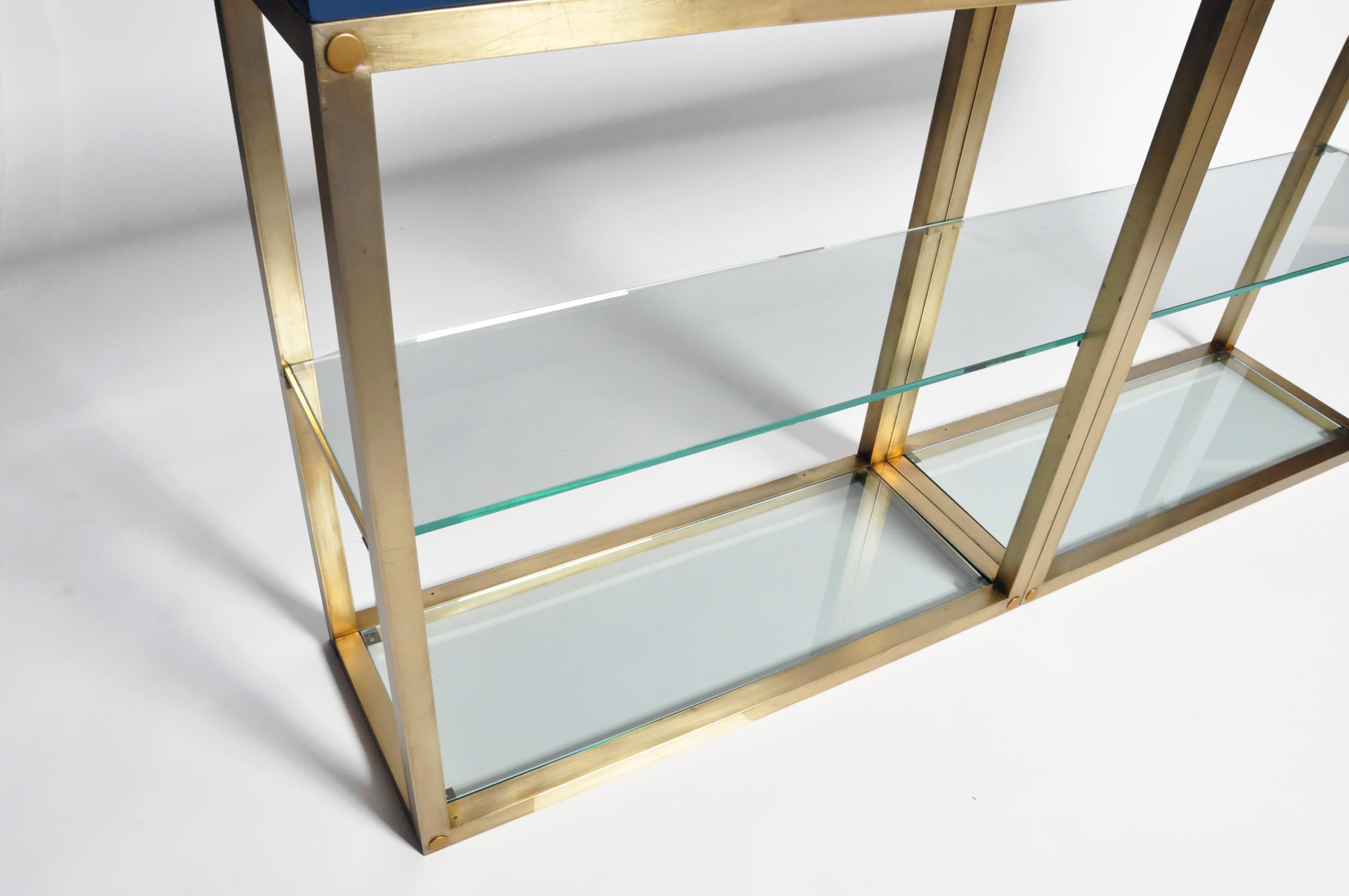 Custom Brass and Glass Console Table 12