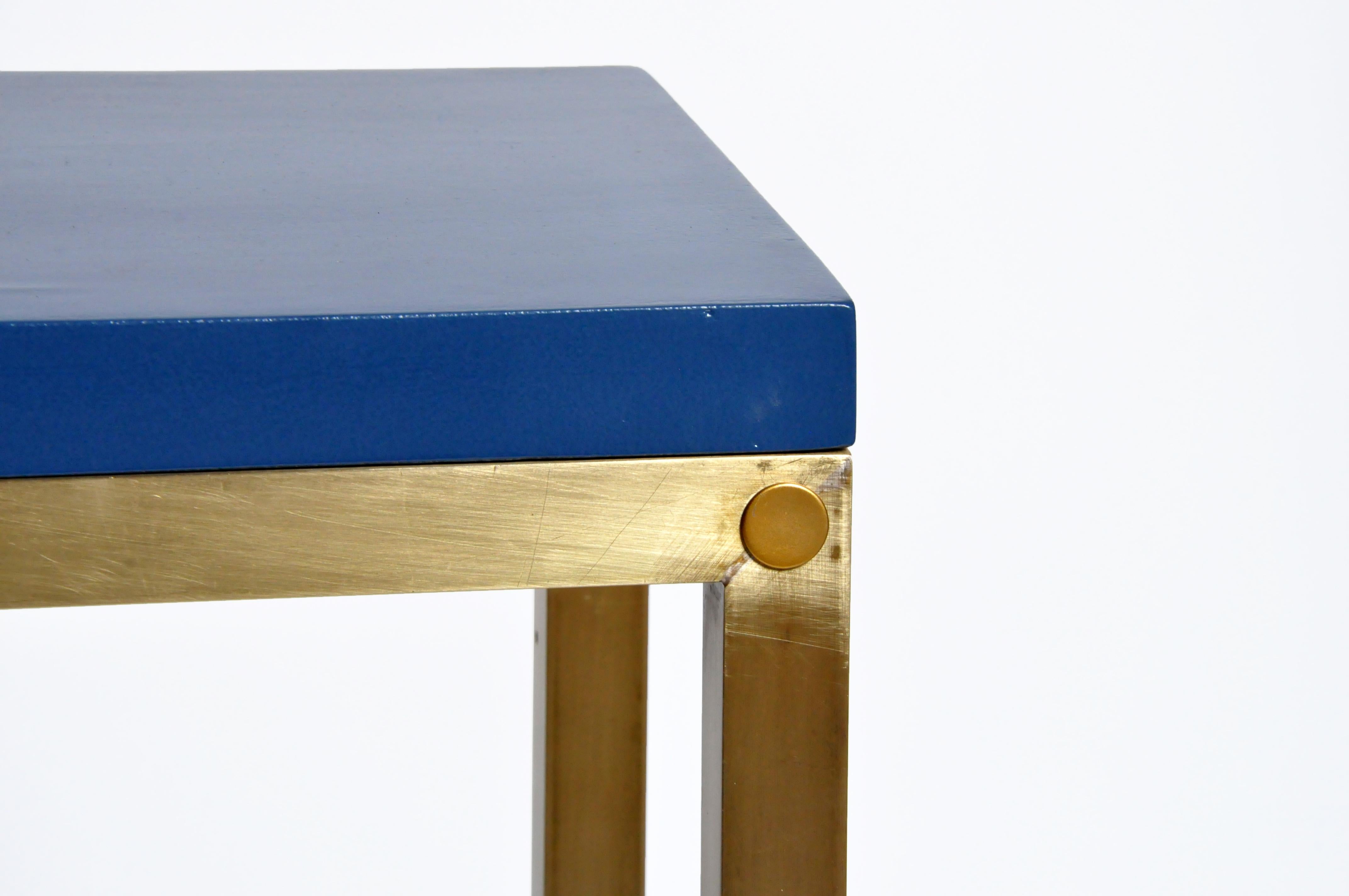 Contemporary Custom Brass and Glass Console Table
