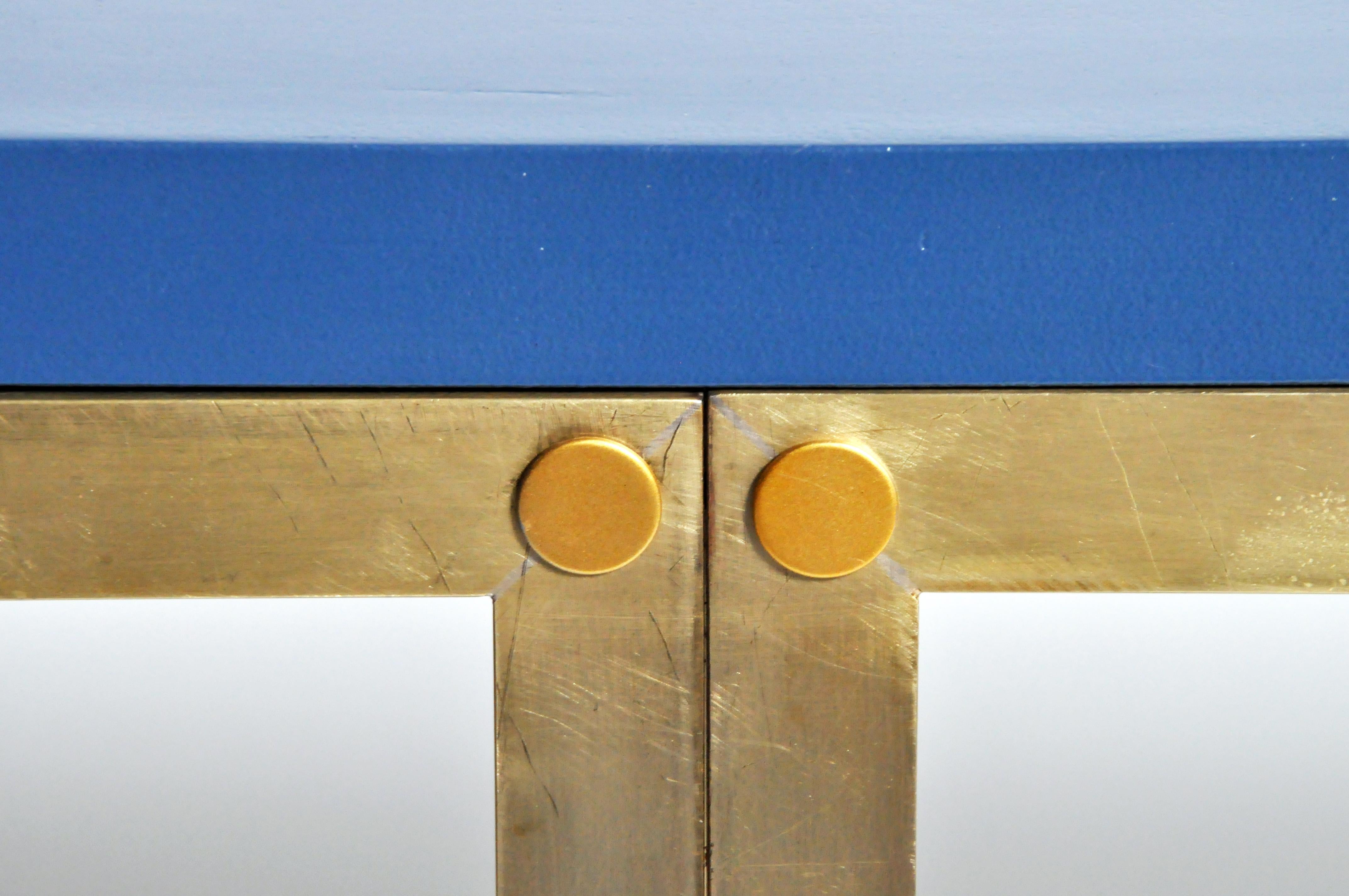 Custom Brass and Glass Console Table 2