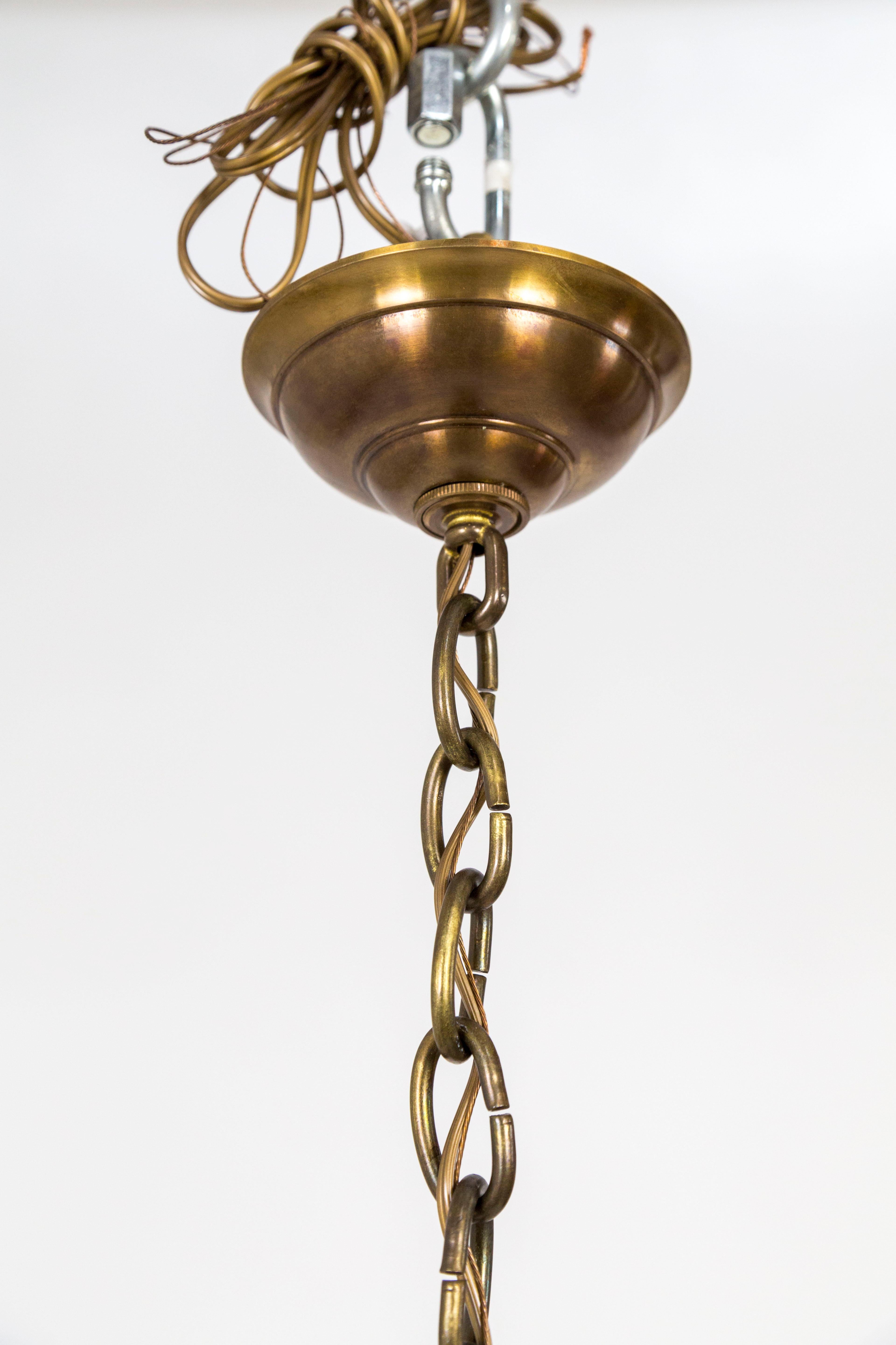 Custom Brass Capped White Glass Globe Pendant '2 Available' 3