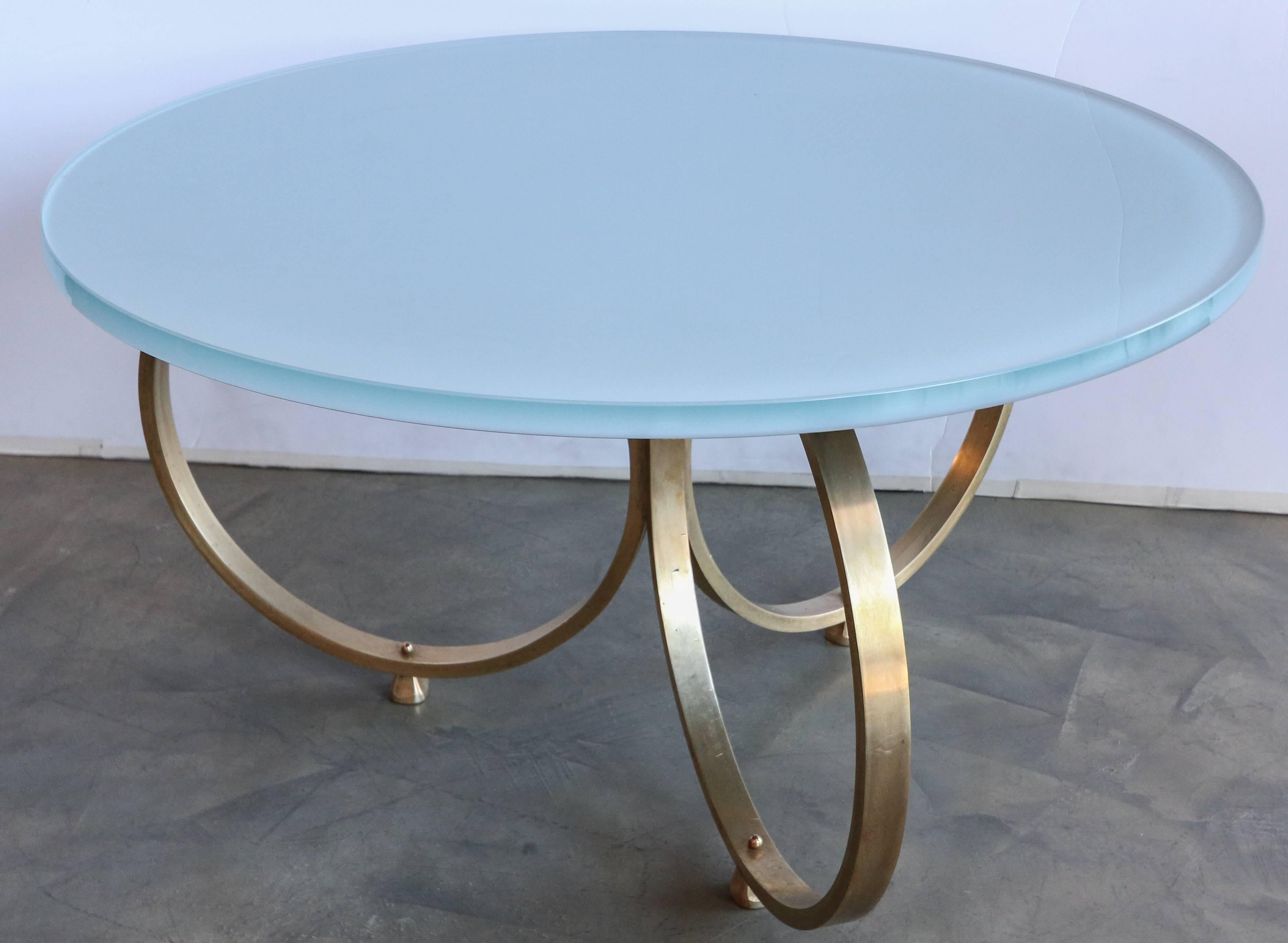 painted glass top coffee table